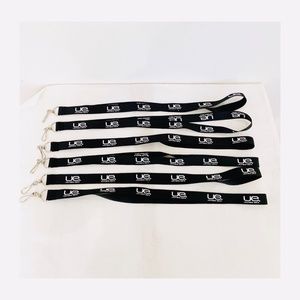 NEW Lot/Set of 6 Ultimate Ears Black Necklace Fabric Lanyard for ID Badge - Pic